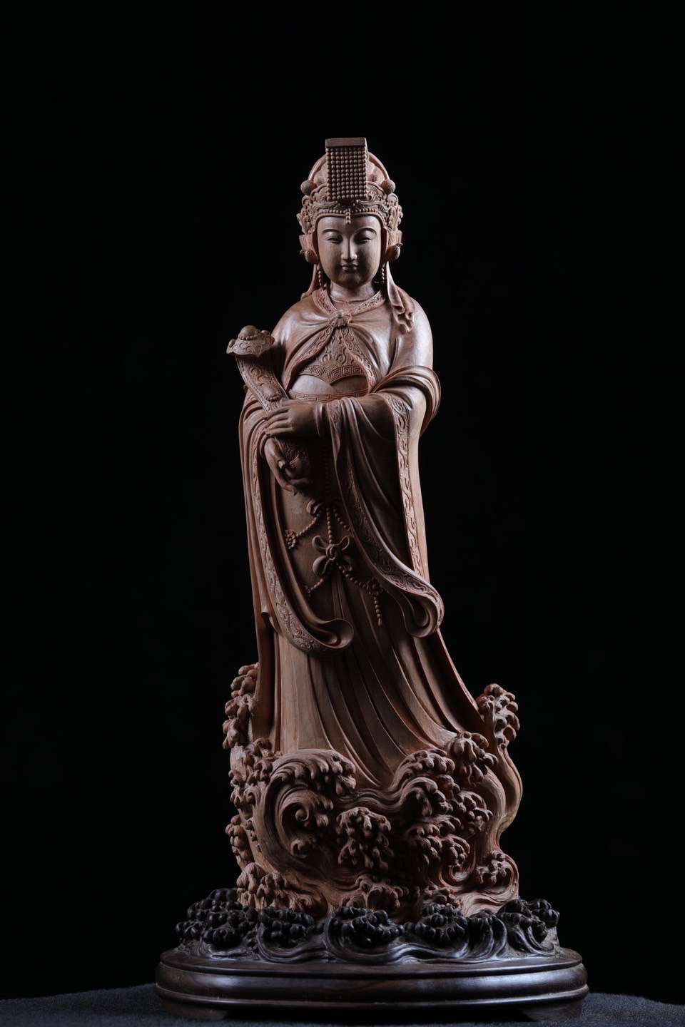 海神妈祖,老山檀香木雕摆件