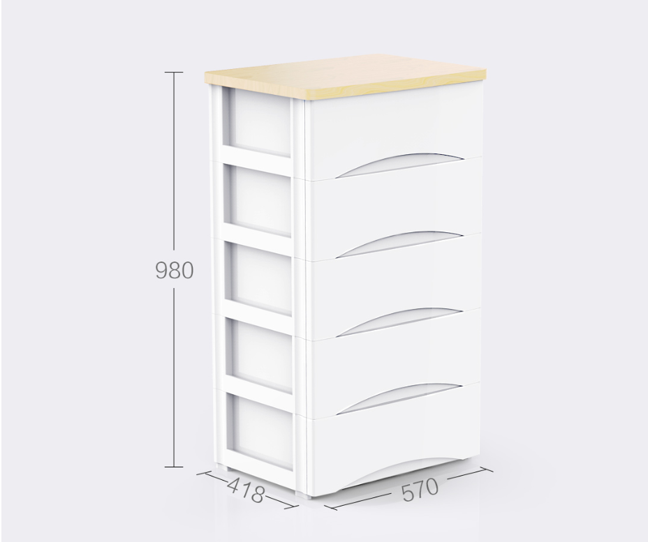 日常收纳好帮手,全格五层抽屉式收纳柜