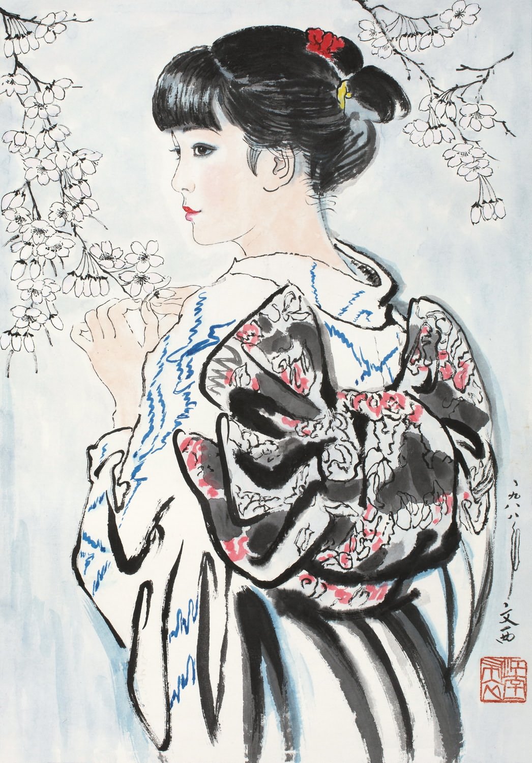 没法到武大赏樱花那咱们就去大师的画里转一圈