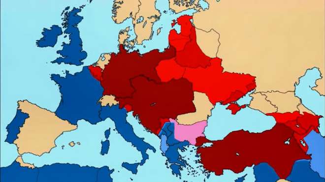 [图]第一次世界大战：同盟国&协约国双方版图变化，精确到每一天！