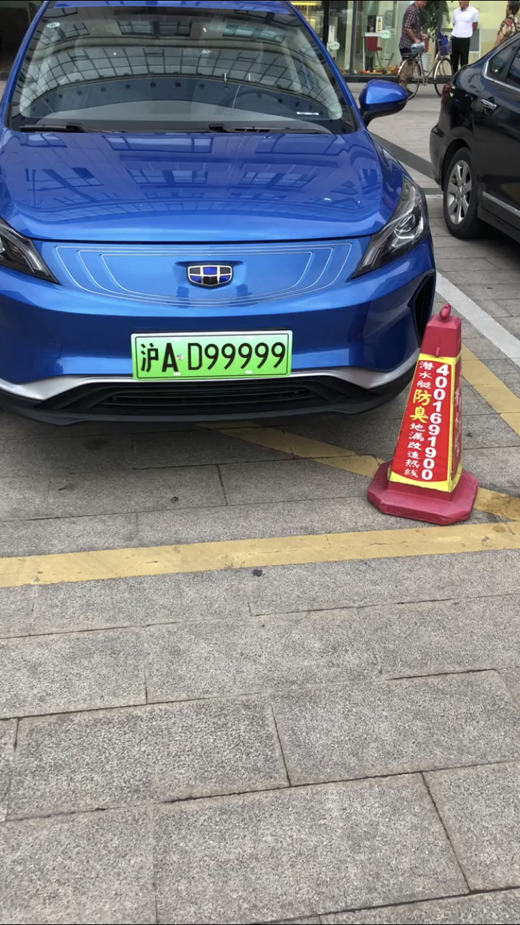上海街拍最牛新能源车牌沪ad99999,但是旁边的车牌比它还霸气