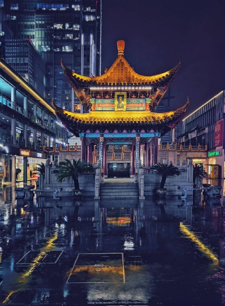 无锡崇安寺步行街夜景图片