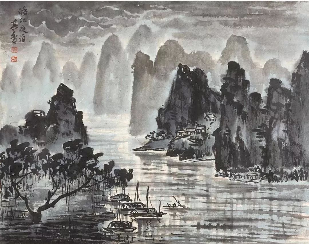 他用墨色画夜景!独创中国的夜景山水!