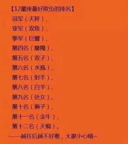 十二星座坏蛋的排名,第一名非天蝎莫属,看看你排第几?