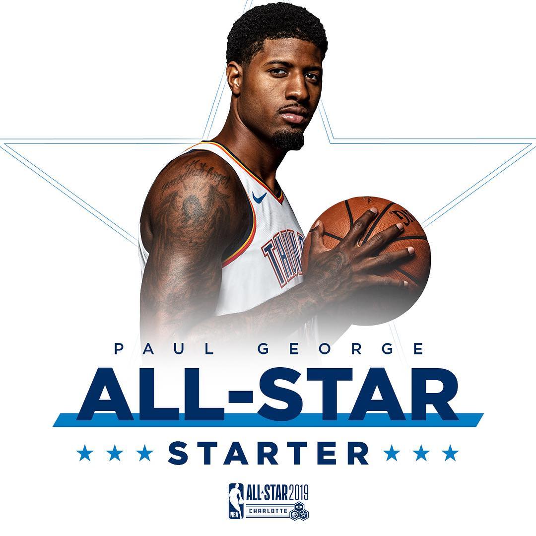 酷炫!雷霆官方为乔治入选全明星首发制作海报