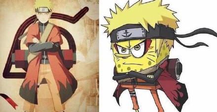 当海绵宝宝角色cos火影忍者,佐助高冷,鸣人可爱与帅气兼具!