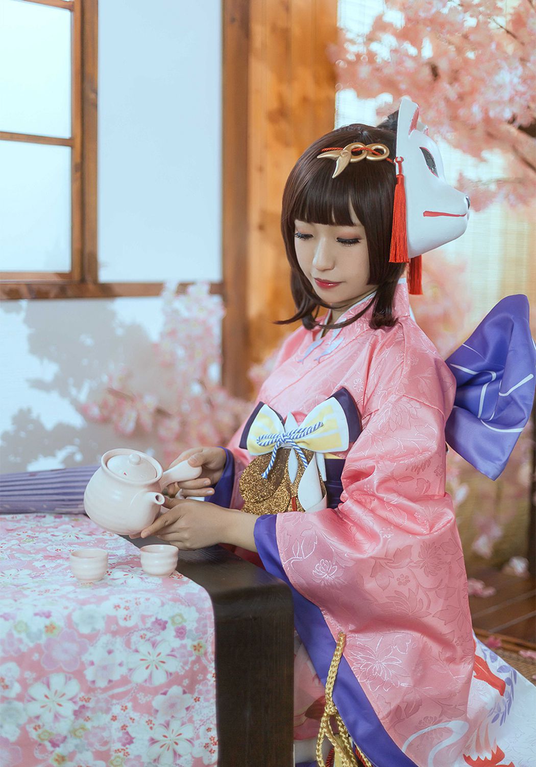 阴阳师手游神乐浴衣cos:你的可爱宝