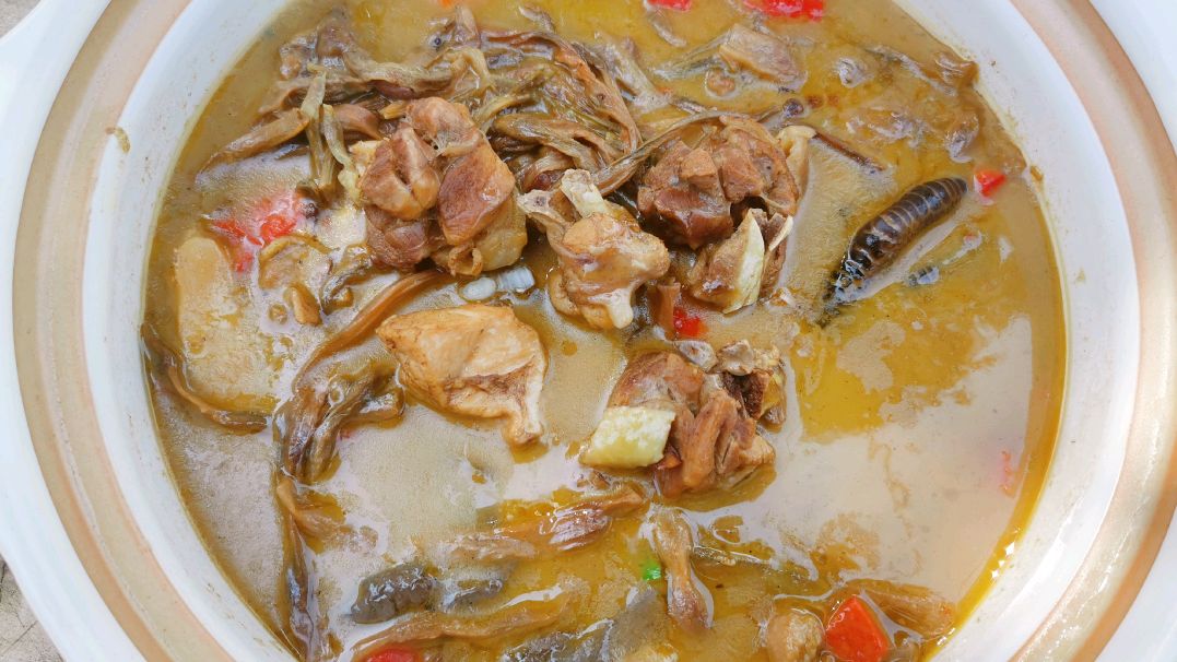 土鸡炖干豆角,我们这边过年才做的大餐,汤鲜肉香