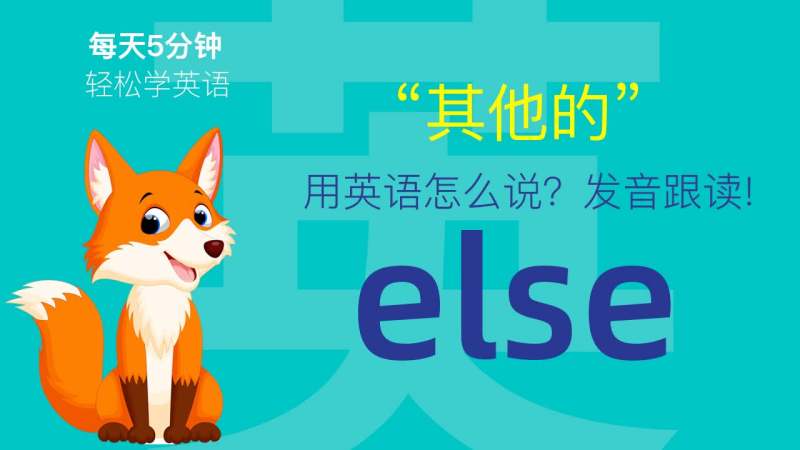 466 其他的用英语怎么说 Else发音 零基础学英语 初学者入门 好看视频