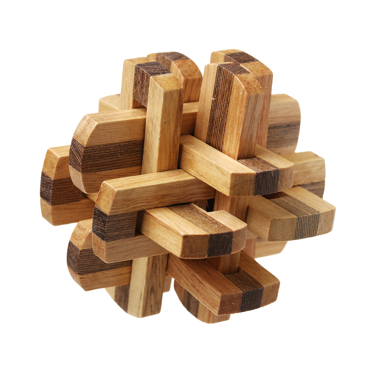 注意安全,避免受伤.[原文:12根的孔明锁怎么拼