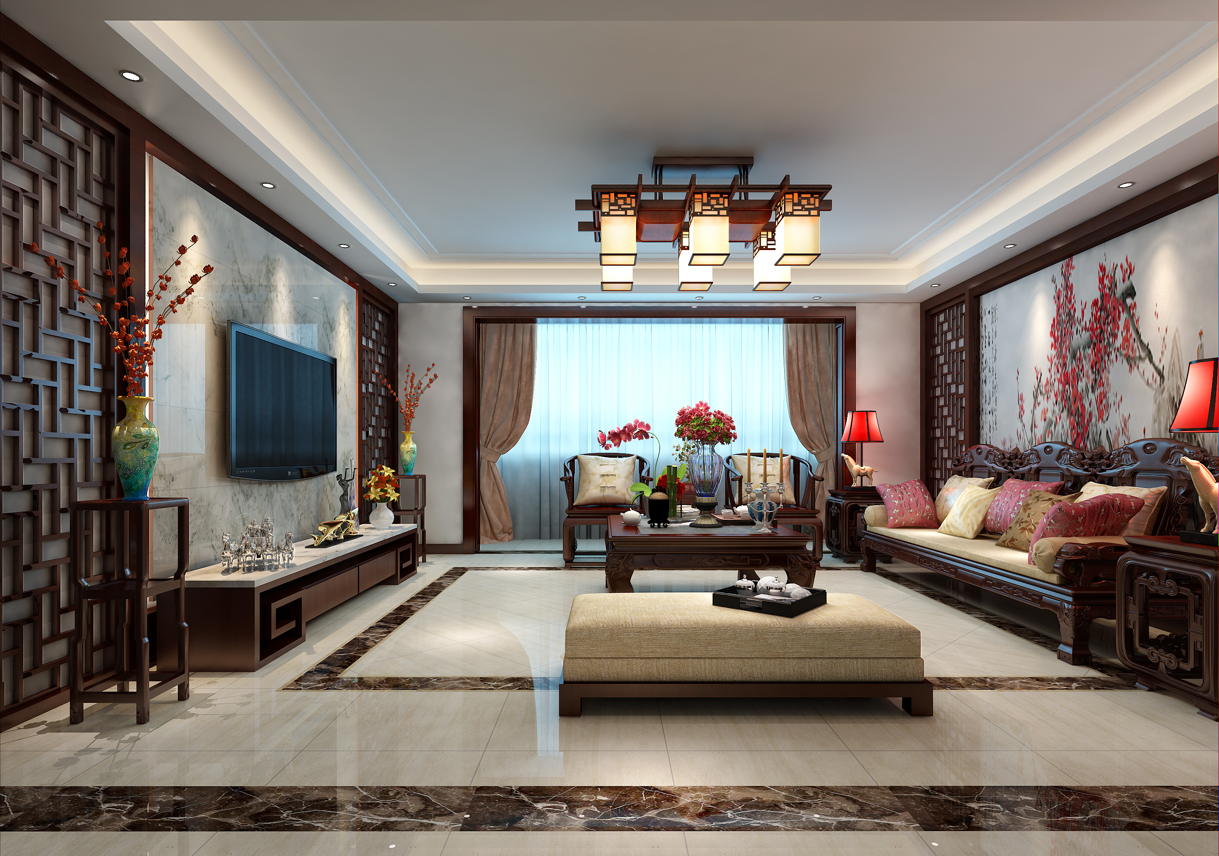 红梅傲雪别有风骨,这才是我想要的中式装修!