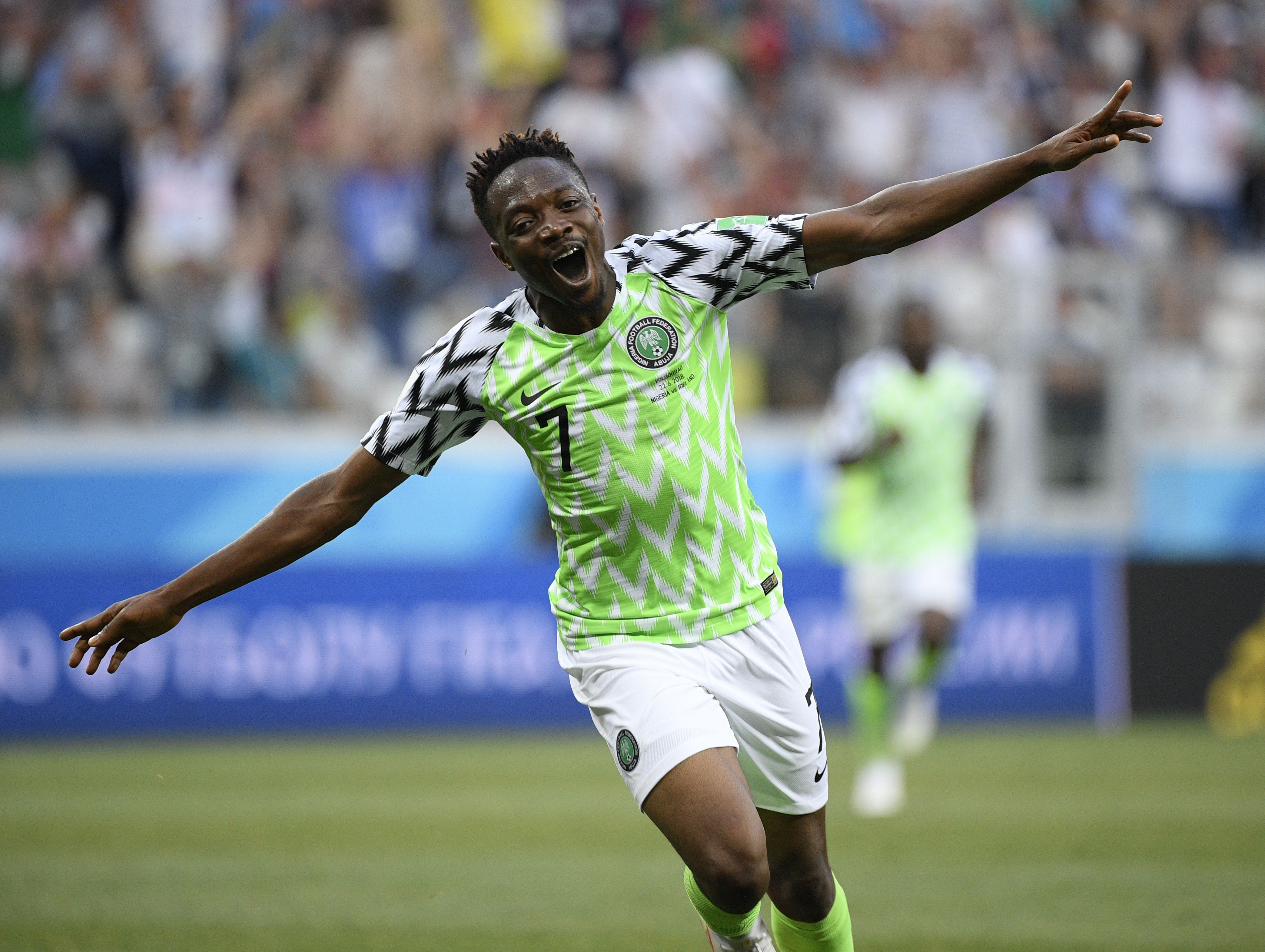 足球——d组:尼日利亚队穆萨梅开二度(6)