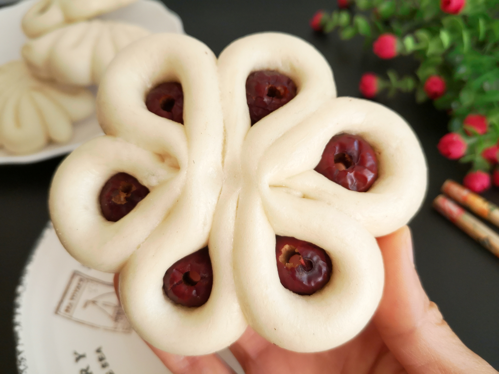 红枣花馒头做法简单,厨房小白一看就会,学会过年回家露一手