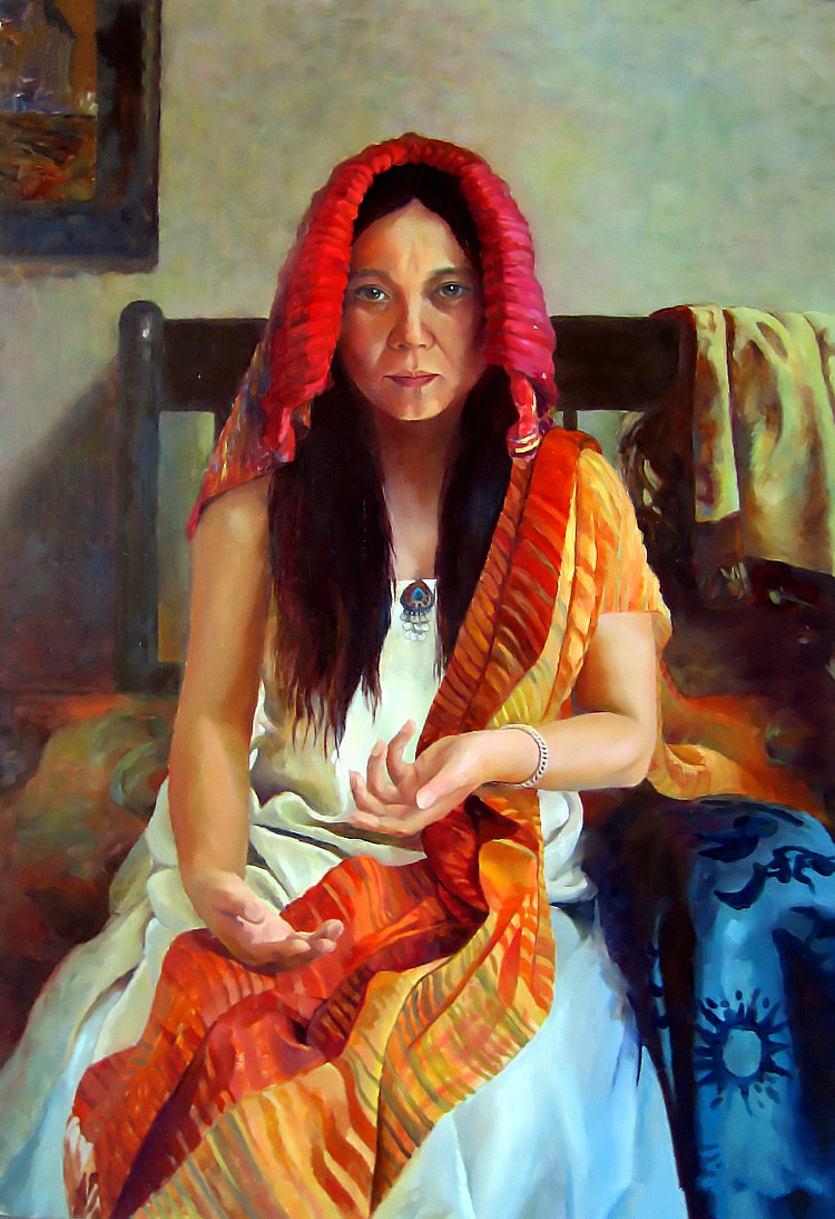 石亚玲人物油画作品