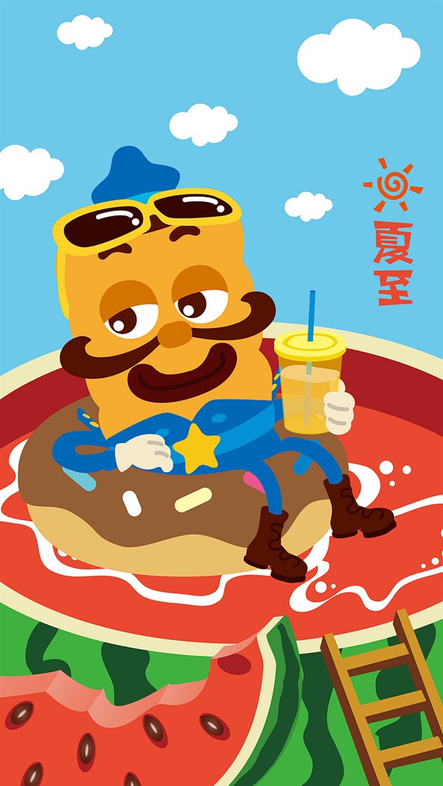 卡通饼干警长节日系列手机壁纸,分辨率640x1136