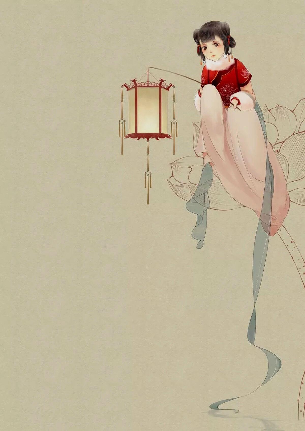 唯美古风壁纸也应似旧盈盈秋水淡淡春山