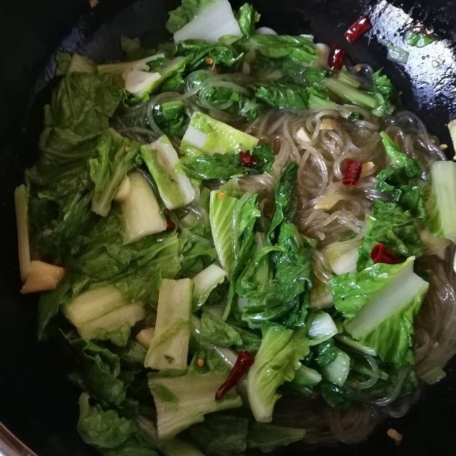 小白菜豆腐燉粉條,家常做法,非常好吃,頓頓都想吃