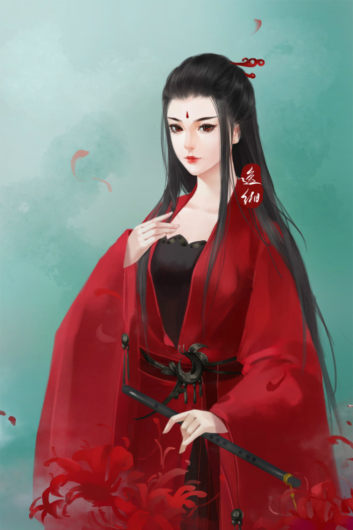 古风红装美图壁纸:时光不及你眉眼纤长,只一眼你便深入我心