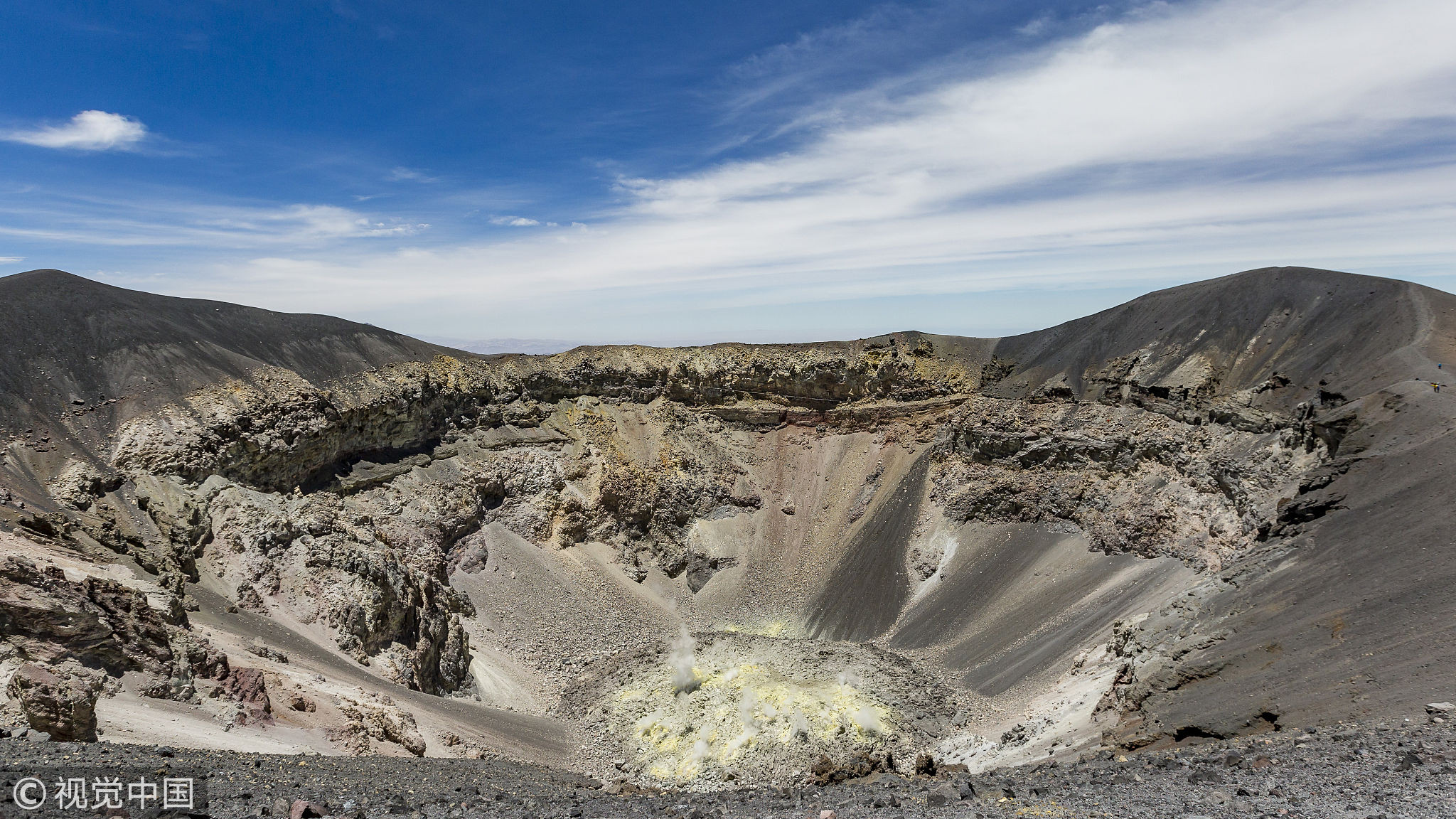 德扁带大师在秘鲁5740米活火山口行走创纪录