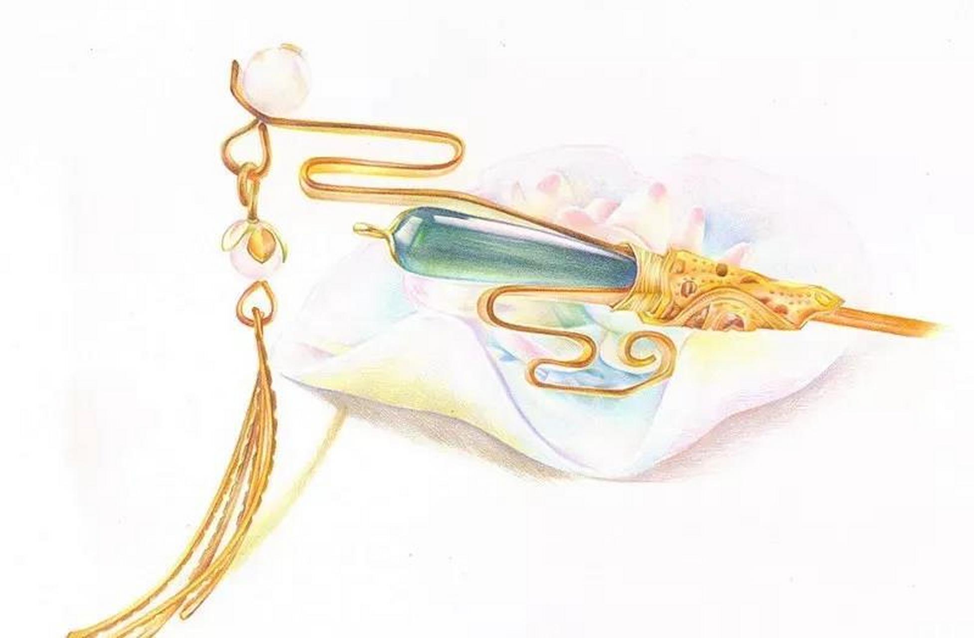 古风首饰插画合集,赶快收藏起来吧!