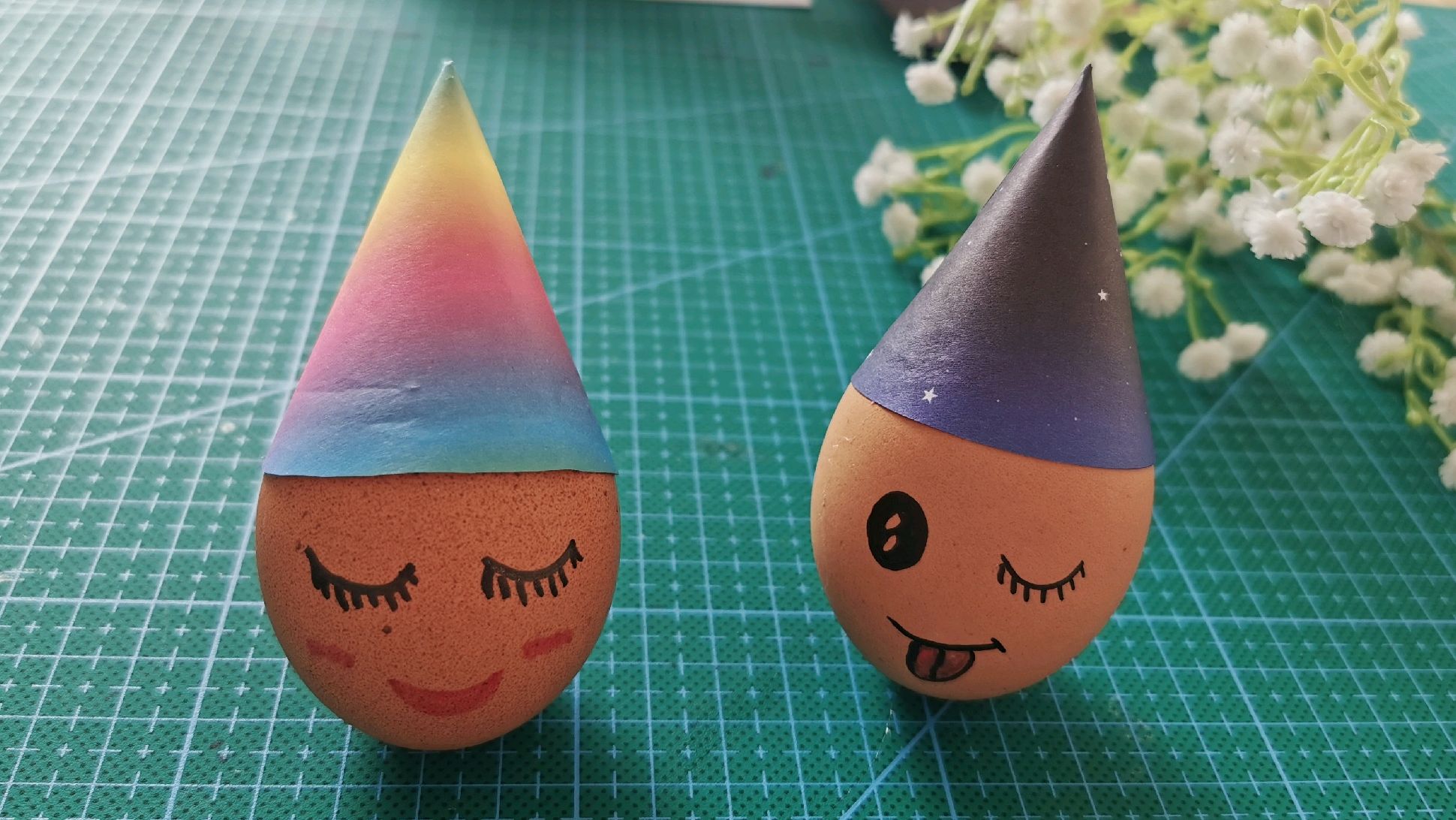 鸡蛋壳制作一个不倒翁,简单几步就完成,废物利用环保又好玩