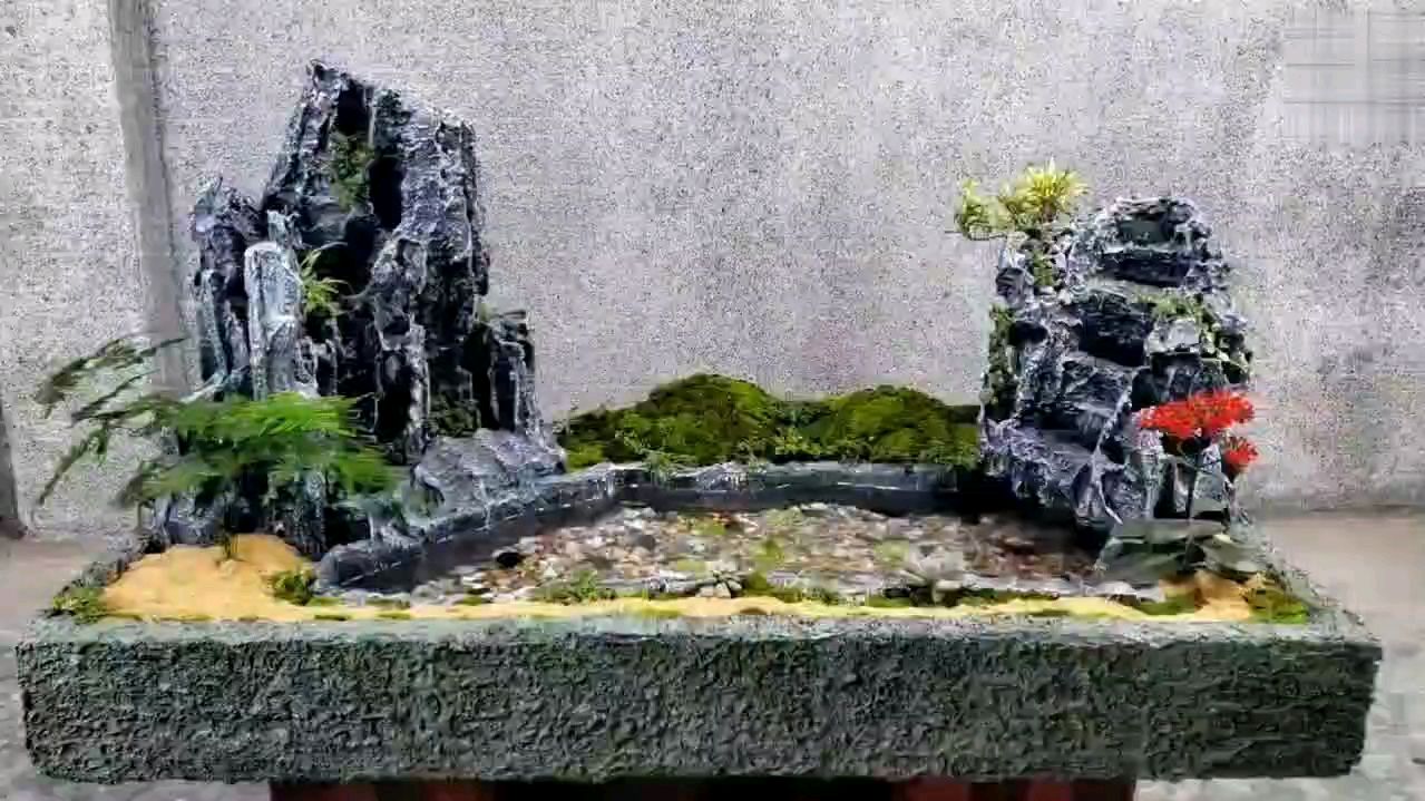 旧泡沫,砖头块别扔!手把手教您手工DIY自制创意鱼缸盆景