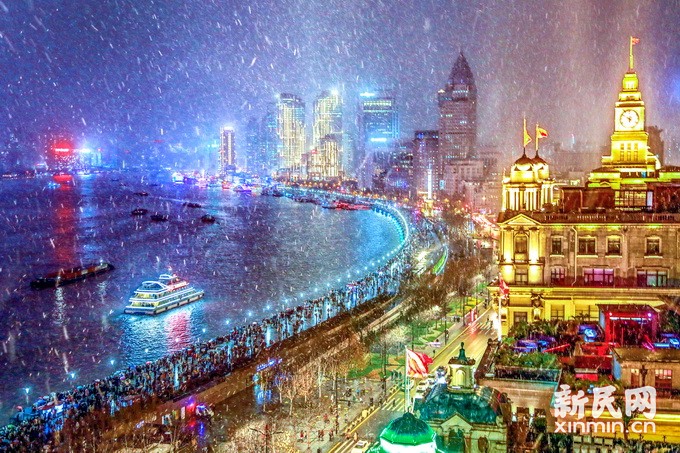 上海雪景图片外滩图片