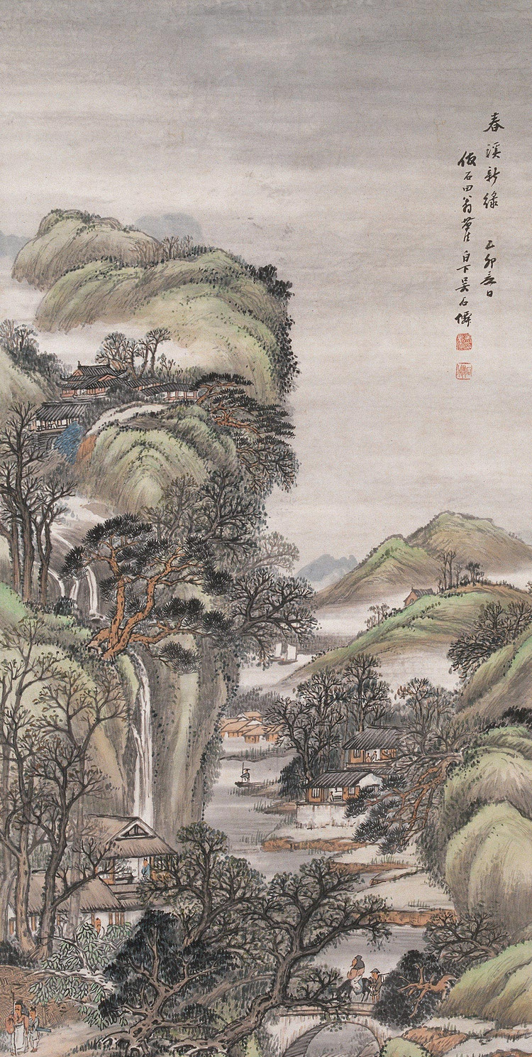 传世经典:气势雄厚烟云生动,吴石仙山水画欣赏