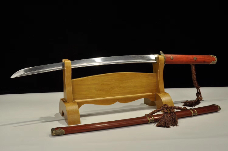 花纹钢红木唐弯刀