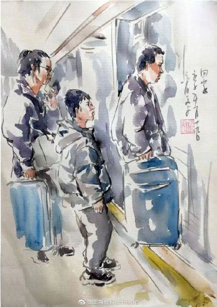 速写:春运地铁众生相