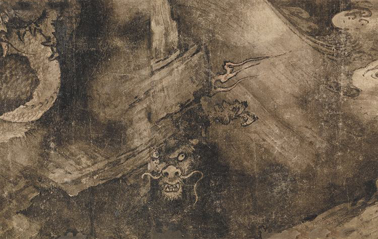 传宋毛松绘猿图 是南宋画家毛松创作的一幅绢本着色画,该图中这只赤耳