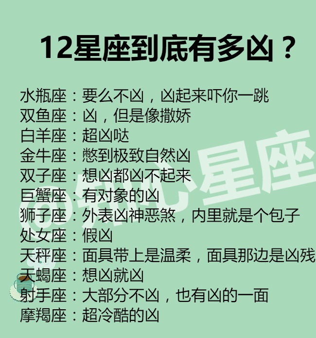 12星座到底有多凶?12星座的"没关系"代表什么
