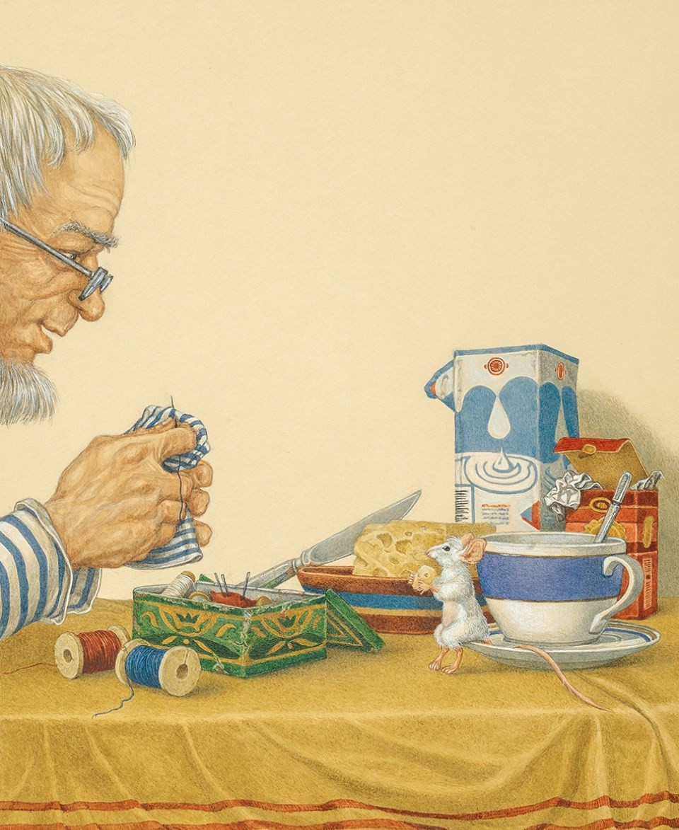 插画:老爷爷和小老鼠的故事