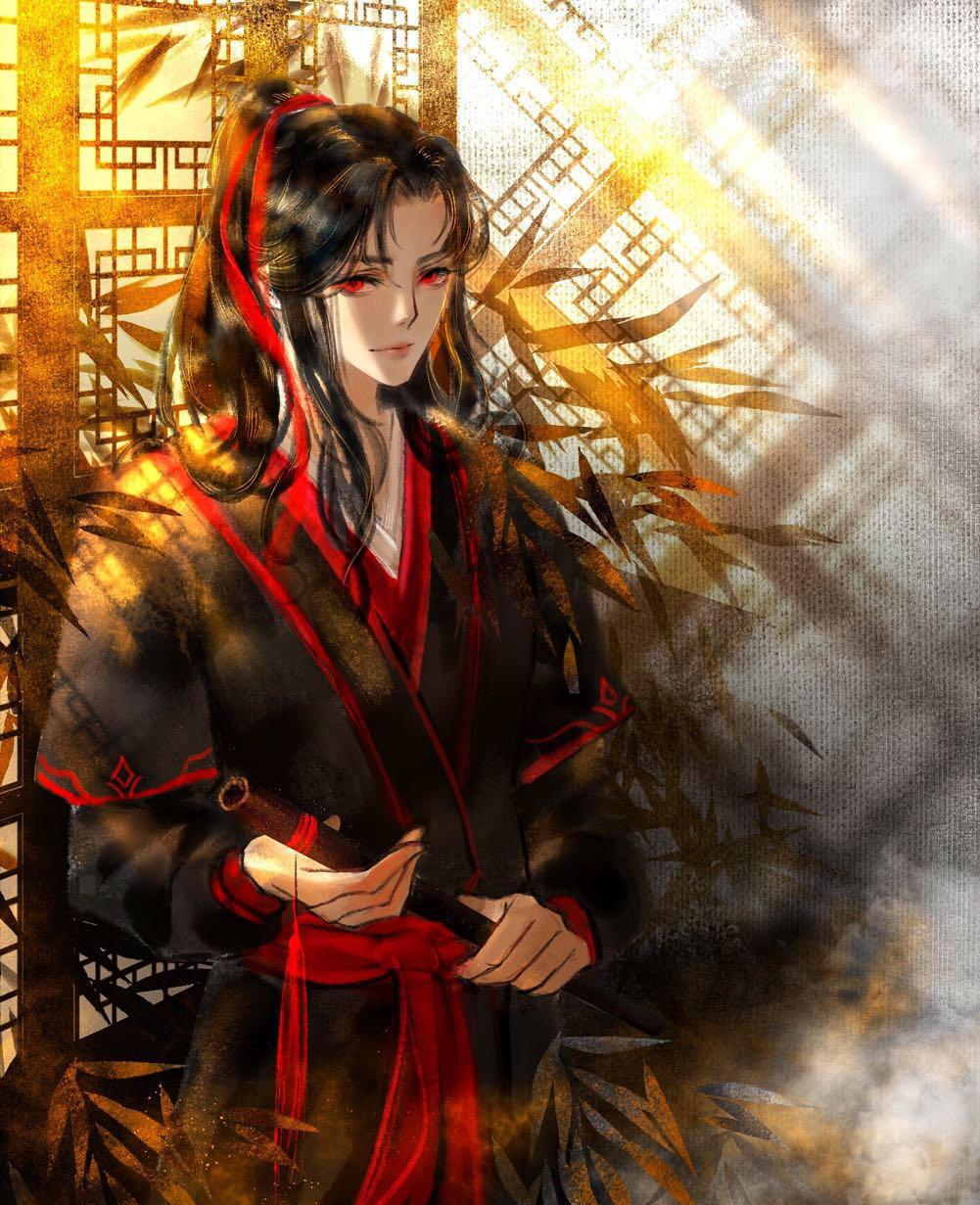 唯美魔道祖师二次元插画:只是自以为心若顽石,却终究人非草木!