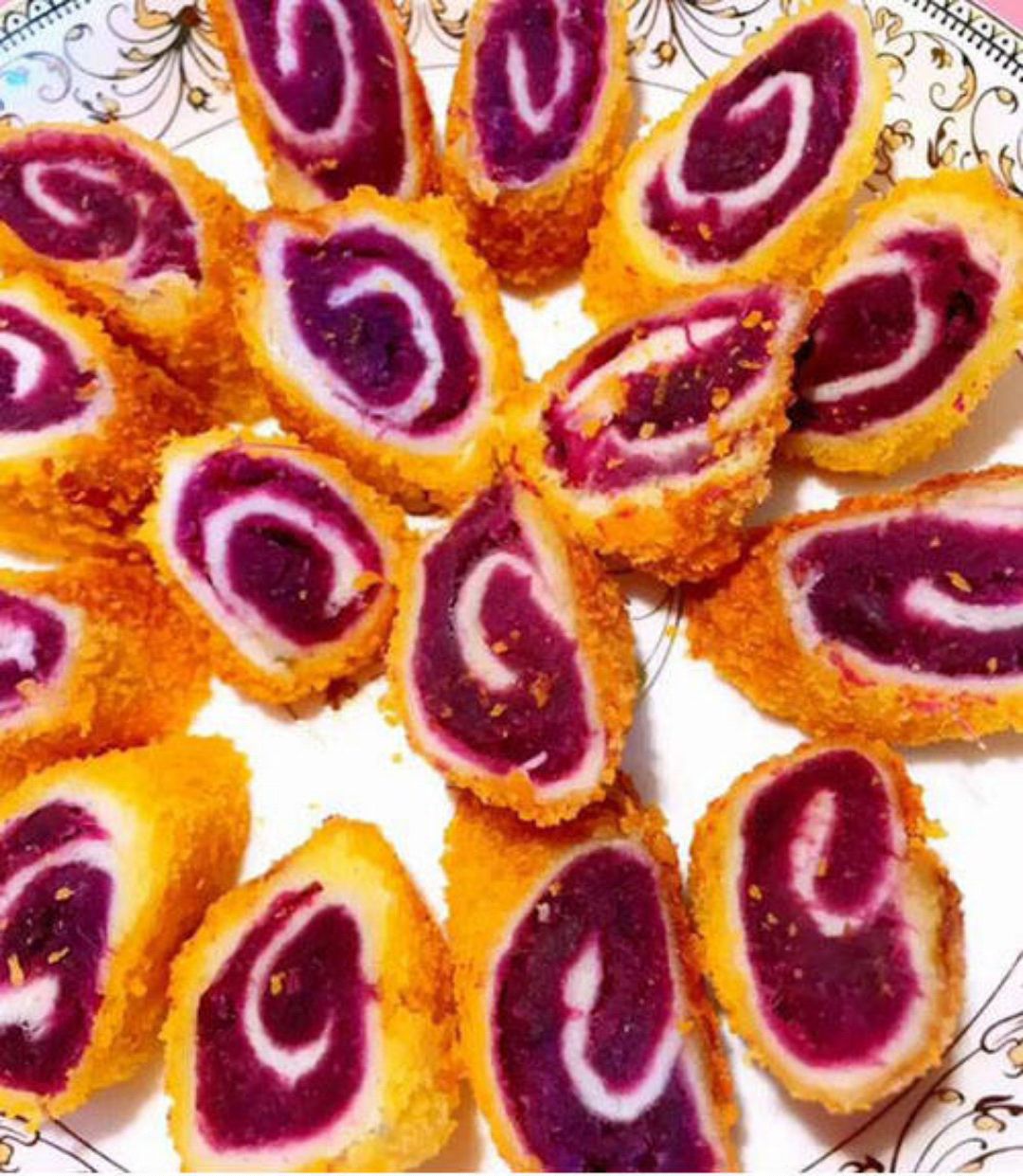 紫薯怎么做好吃又快手,试试油炸紫薯卷吧