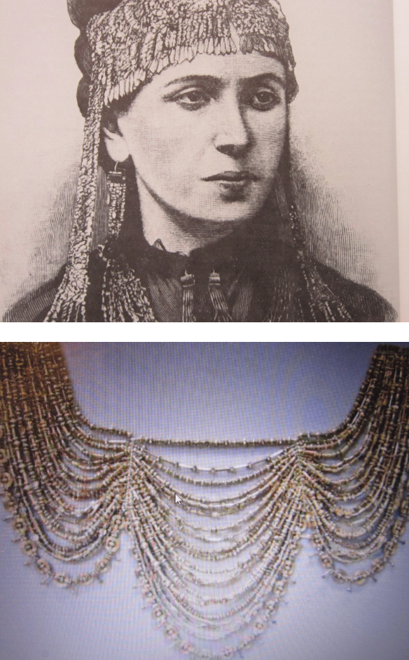 施里曼妻子戴出土金饰 特洛伊城和迈锡尼出土的阿伽门农面具,海伦项链