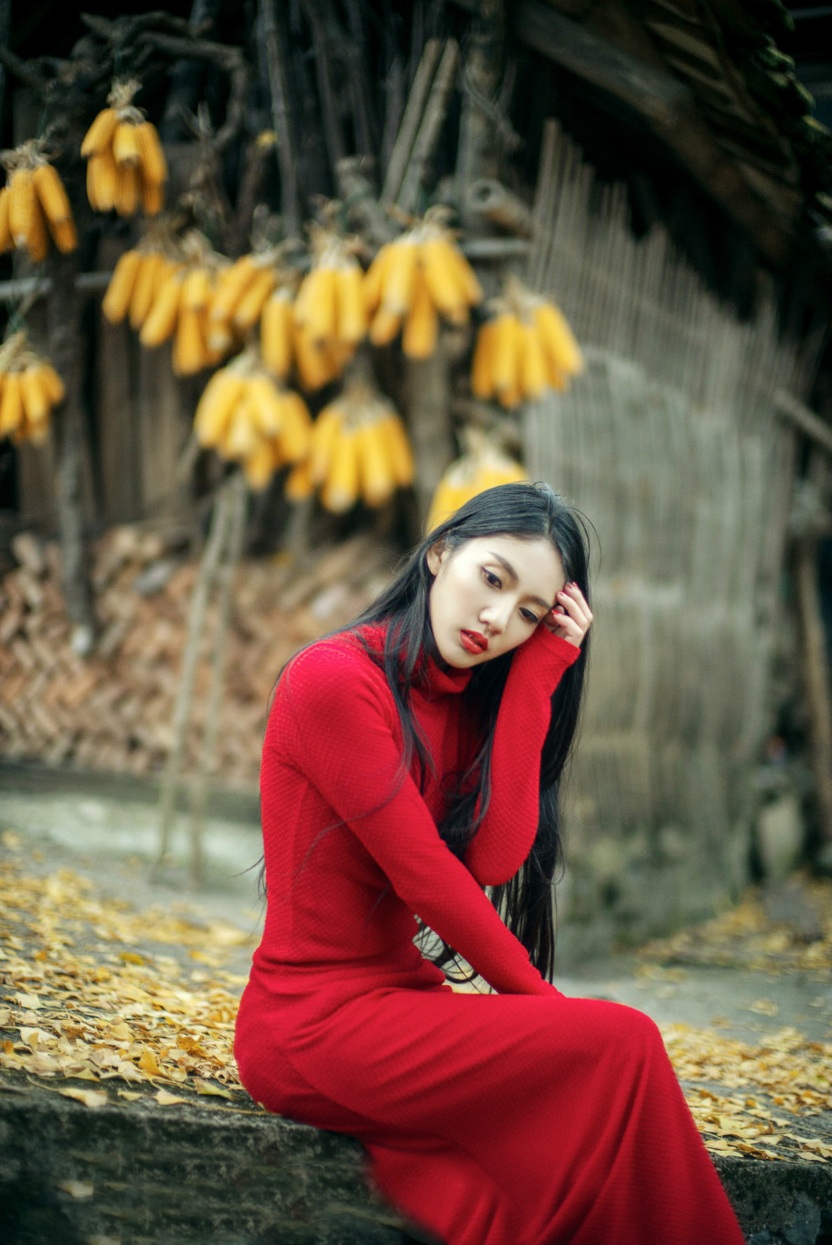 女孩摄影:乡下的一处美景