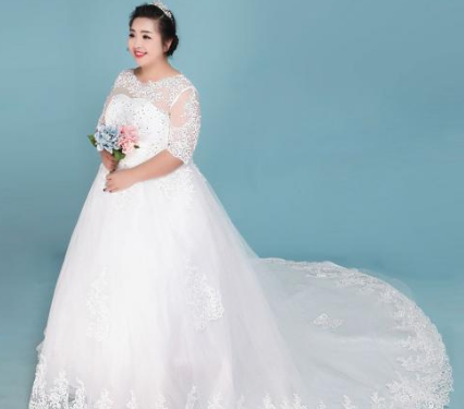 200多斤胖女孩拍婚纱照图片