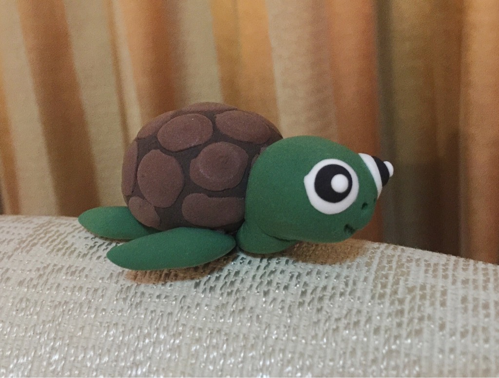黏土小海龟,原来也可以这么萌!那眼神萌化了!