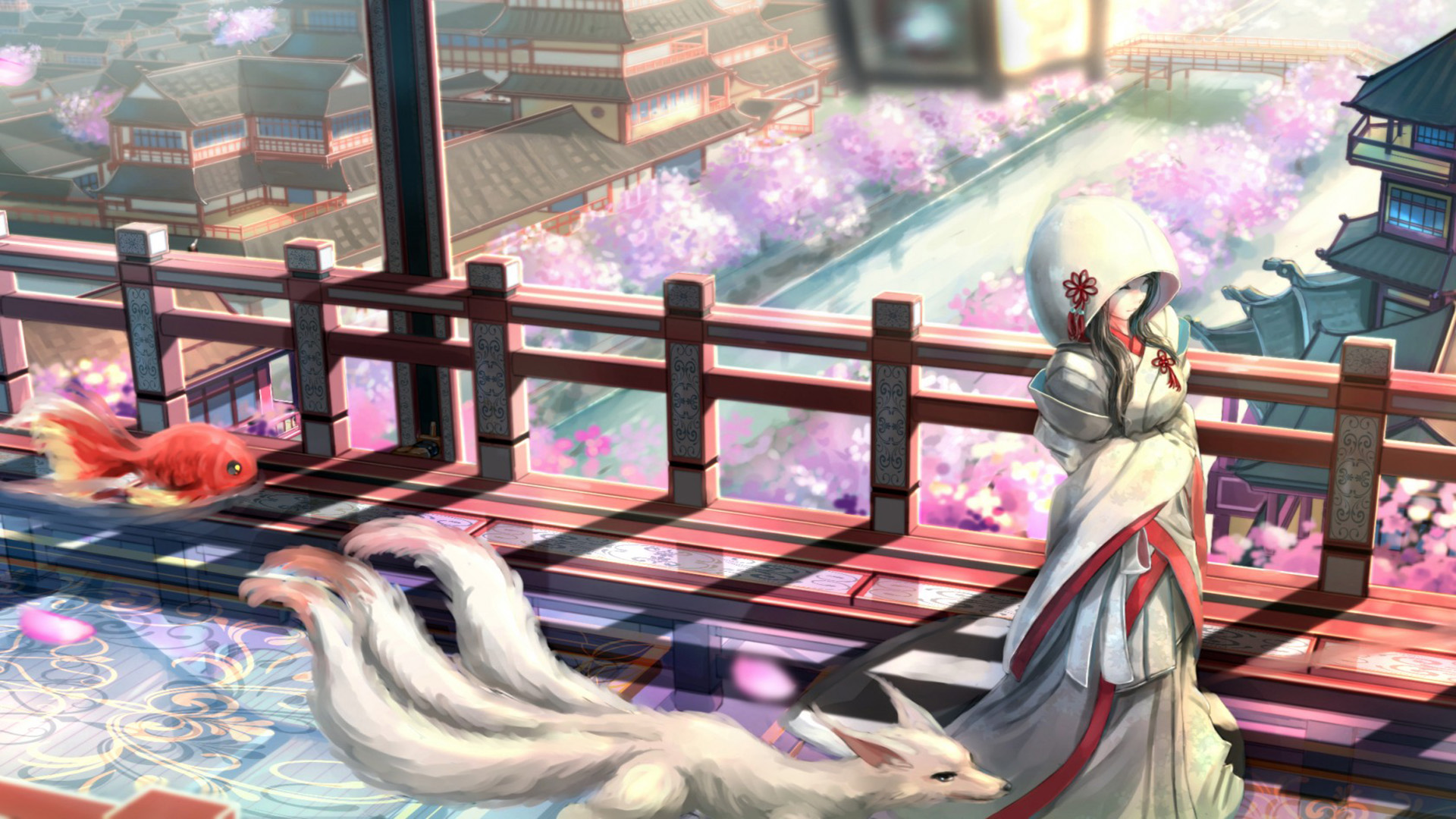 二次元动漫插画美女桌面壁纸,分辨率:1920x1200
