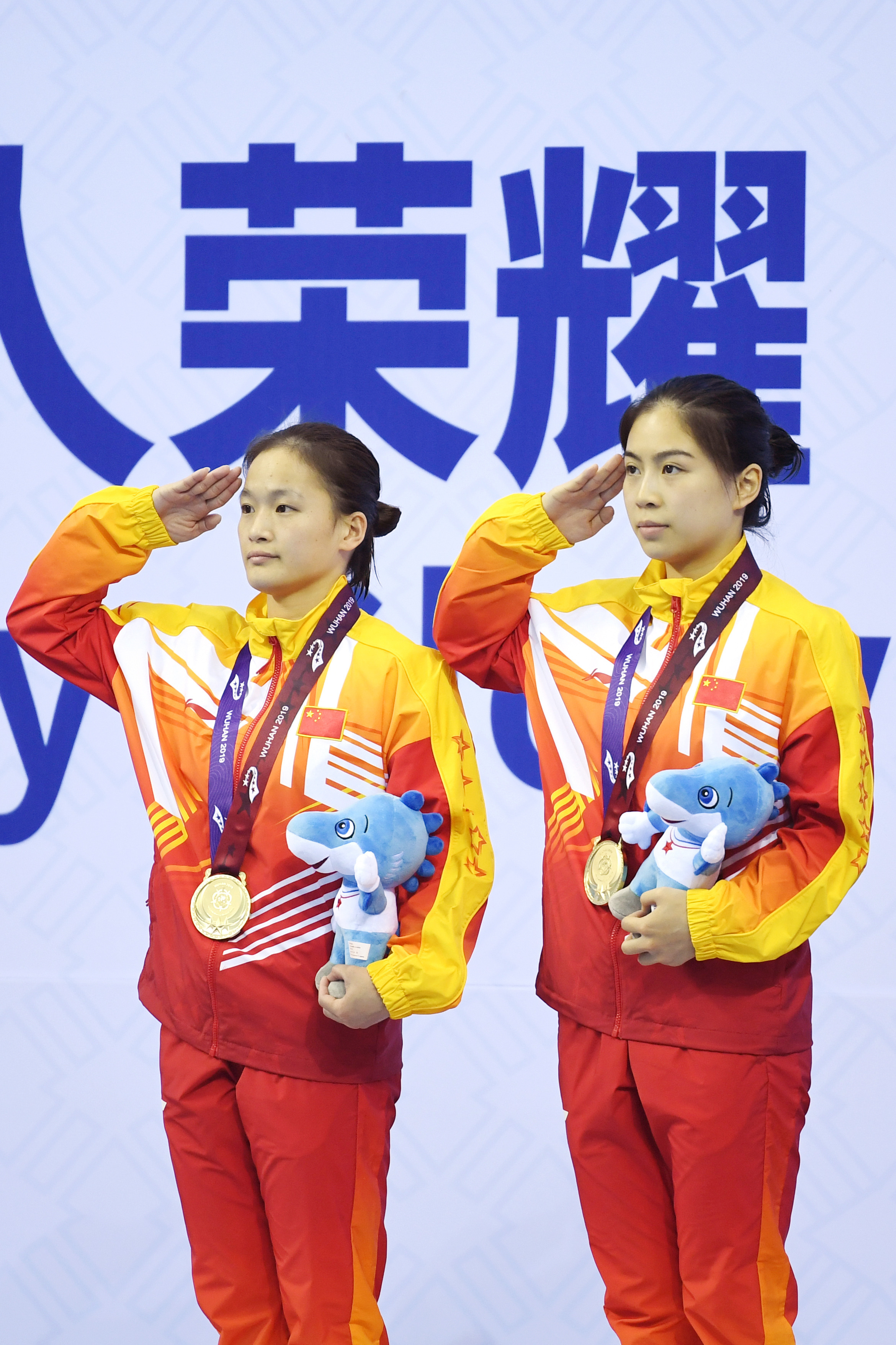 跳水——女子双人3米板决赛:中国选手韦颖/黄小惠夺冠(1)