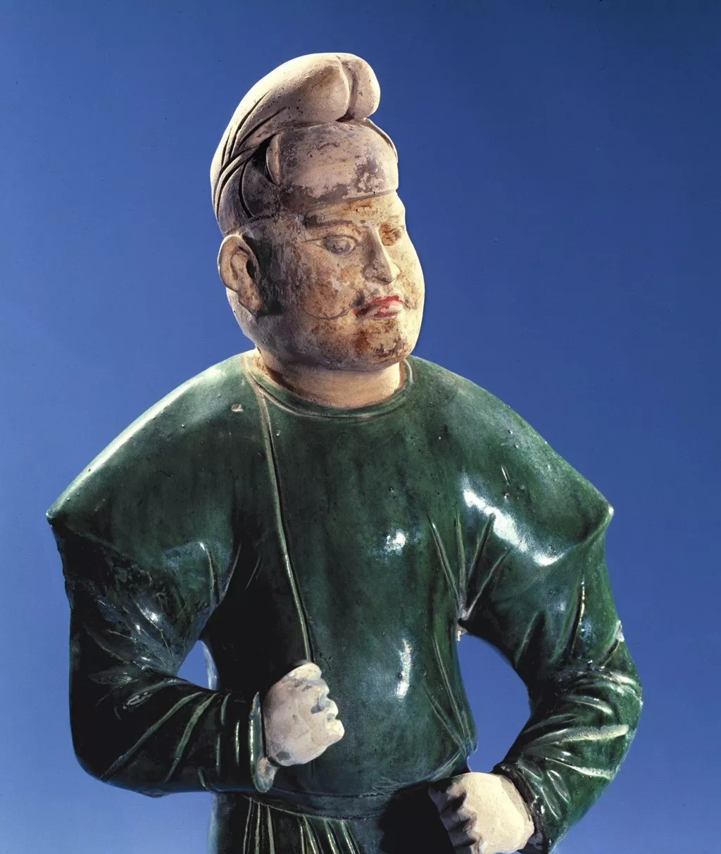 三彩胡人骑驼俑,唐代(咸阳郑仁泰墓出土 昭陵博物馆藏).