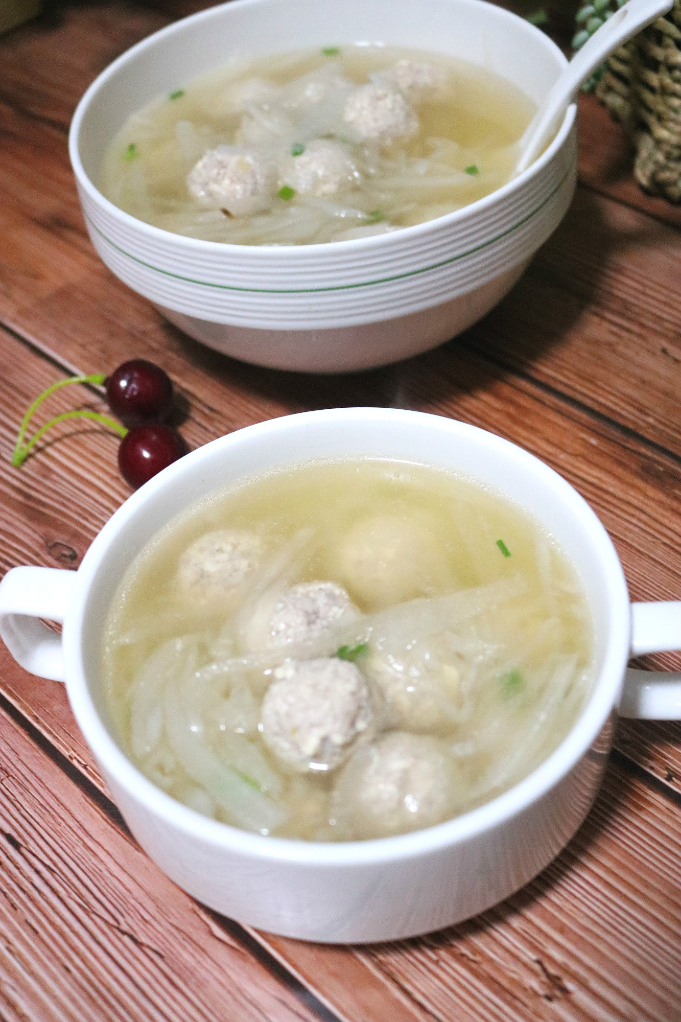 【白萝卜丸子汤】