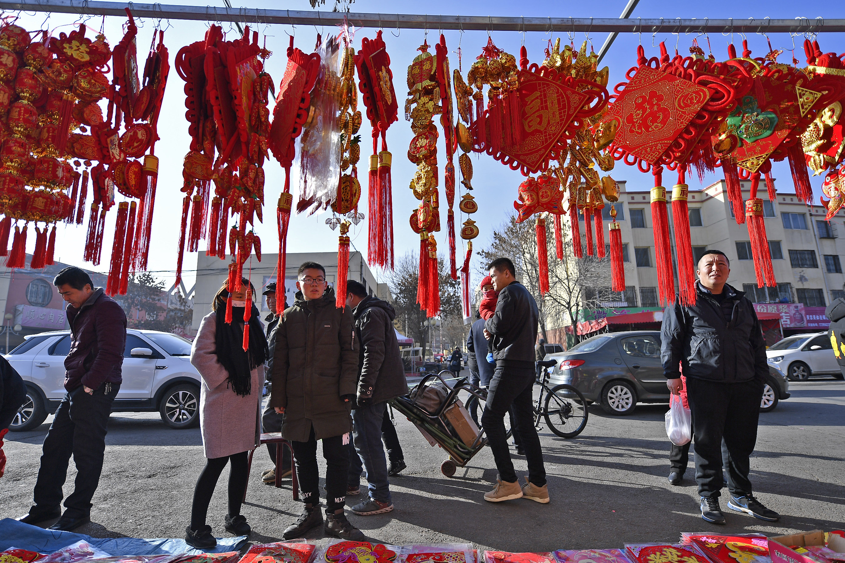 新华社照片,银川,2019年2月1日    赶大集 迎新春    2月1日,贺兰县