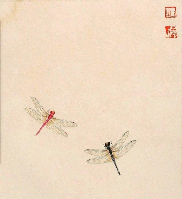 齐白石水墨蜻蜓天下闻名,冷军挑战画红蜻蜓,却败在尾巴上!