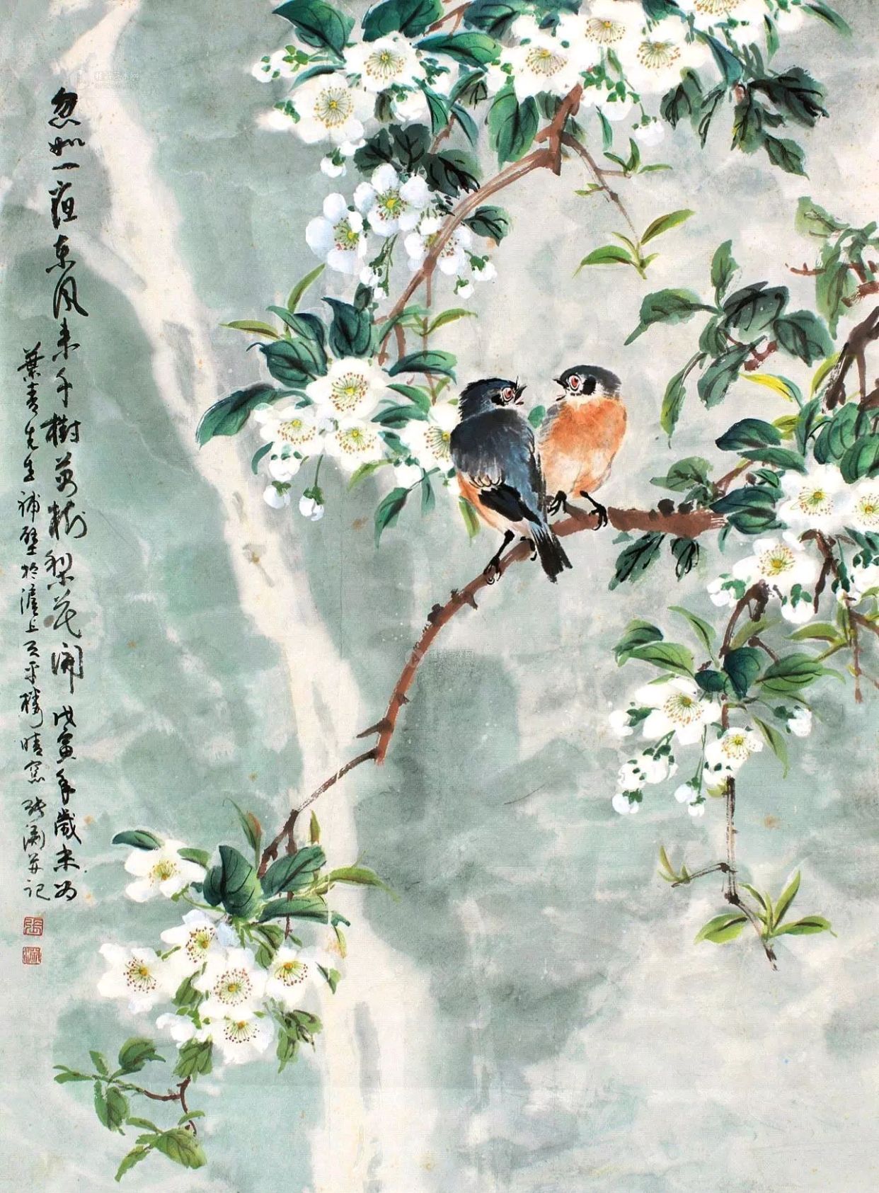 "梨花枝上层层雪"国画中的梨花有多美!