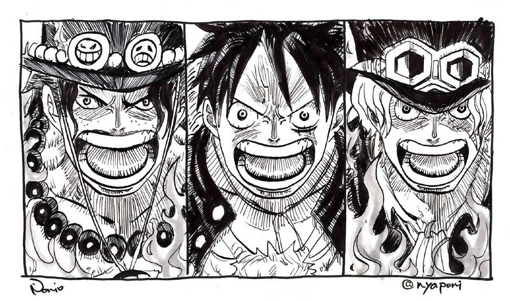 海贼王壁纸:路飞三兄弟