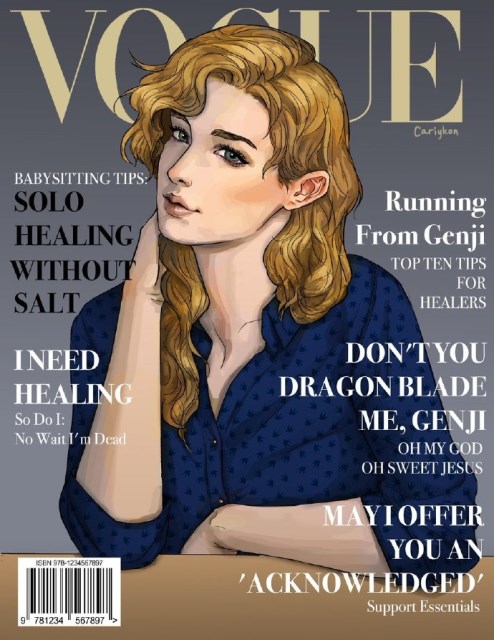 国外大神绘制《守望先锋》杂志封面,法拉和黑百合帅气十足