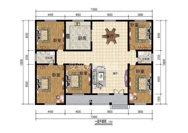 二三层农村自建别墅太多,反而平层小别墅,让人看一眼就记住了