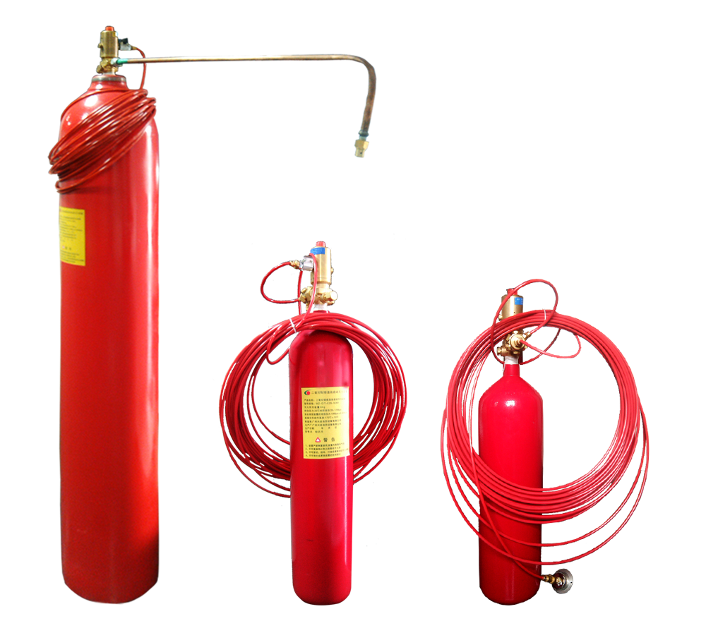 这两种灭火剂都比空气重,所以在布管时,最好是从仪器上方开始布管,再